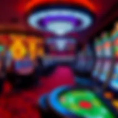 Interior gaming floor with vibrant lighting and diverse gaming options