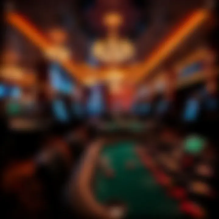 Luxurious Gaming Atmosphere Elegant casino interior showcasing luxurious gaming tables