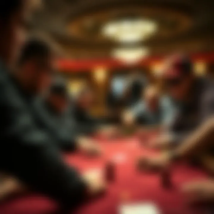 Intense Poker Competition High-stakes poker game in action