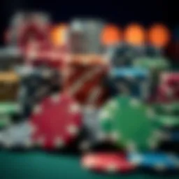 Variety of poker chips