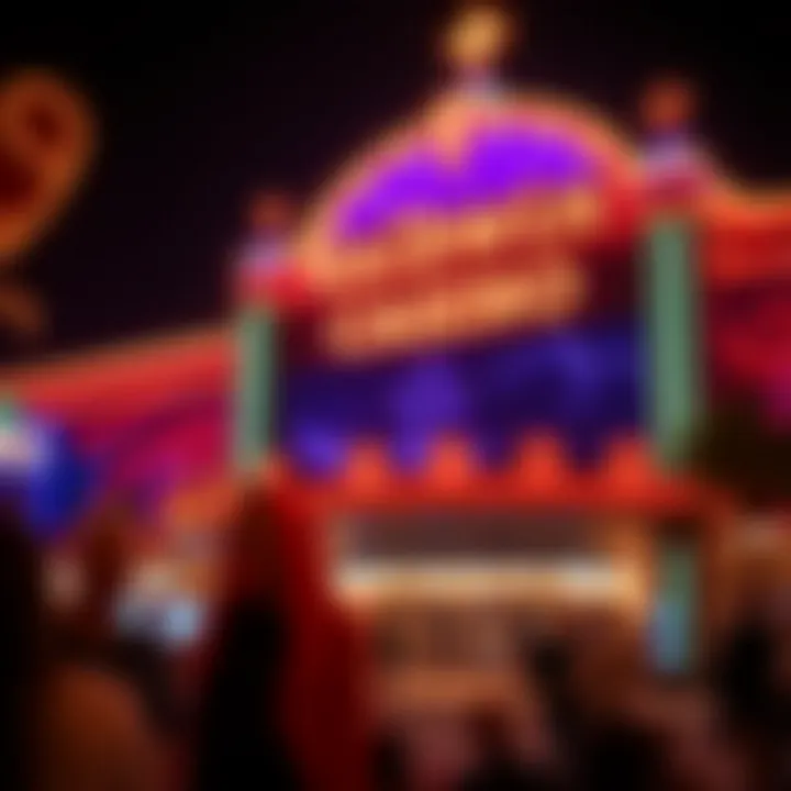 Baldwin Casino illuminated at night with vibrant lights