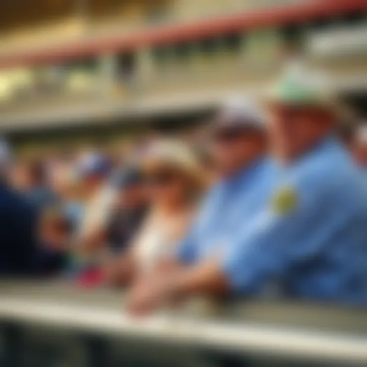 Spectators enjoying a thrilling horse race at Belmont