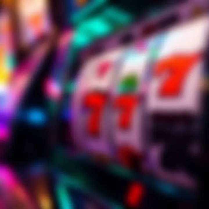 A close-up view of a traditional slot machine with classic symbols