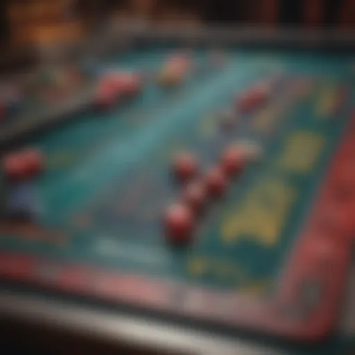 Close-up of BetMGM Craps table with vibrant colors and chips