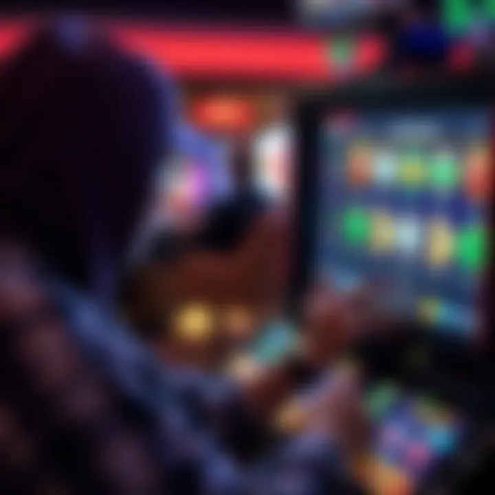 Player analyzing payout structures on a screen