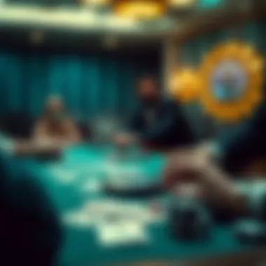 Cards being dealt in a game of poker