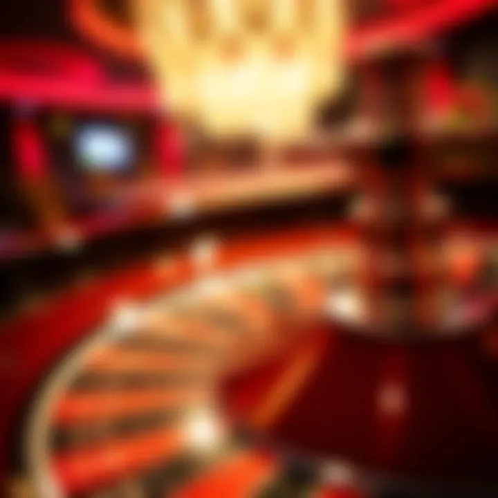 Close-up of a roulette wheel in action