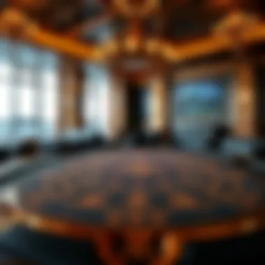 Elegant custom Texas Holdem table showcasing intricate design details