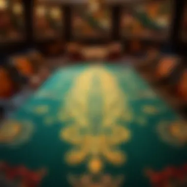 A beautifully designed custom Texas Hold'em table showcasing intricate patterns