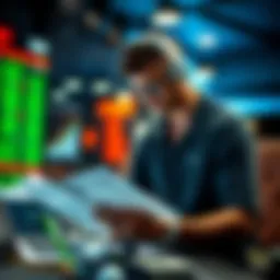 A golfer analyzing statistics for betting