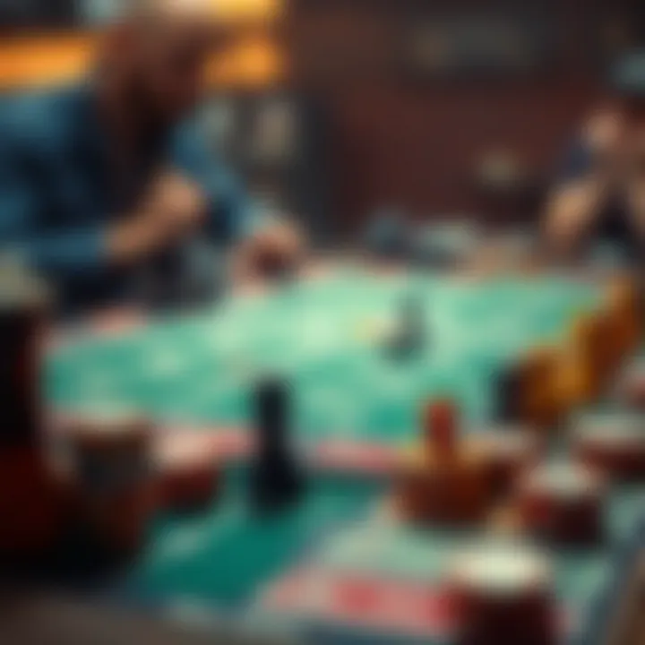 A strategic board game representing betting strategies