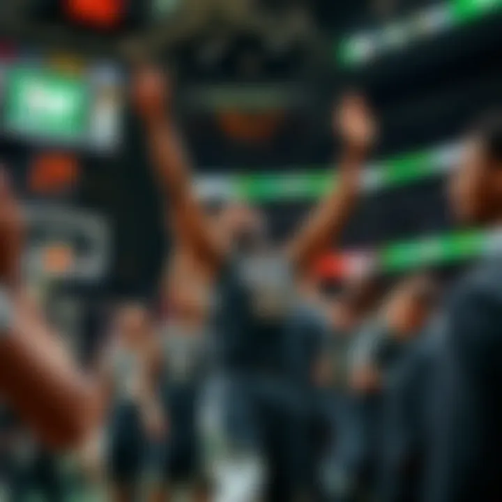 Milwaukee Bucks Victory Celebration Milwaukee Bucks celebrating a victory on the court