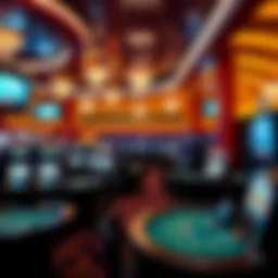 Luxurious casino interior showcasing gaming tables and vibrant atmosphere