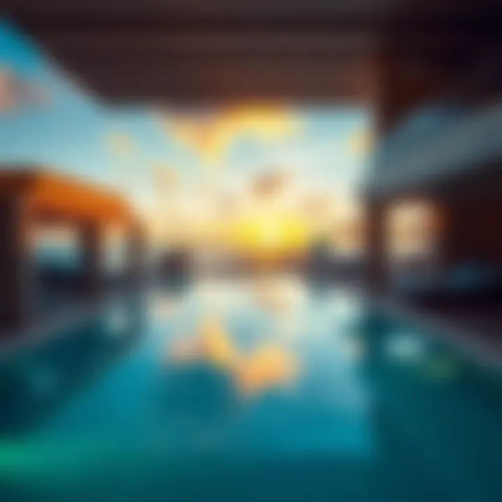 Relaxing pool area with stunning views