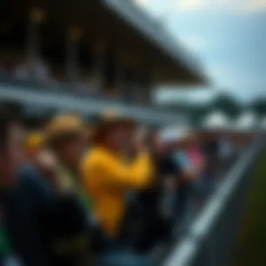 The Excitement of Live Racing Spectators cheering at a Belmont Park race