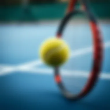 Precision in Tennis Betting Close-up of a tennis racket hitting a ball