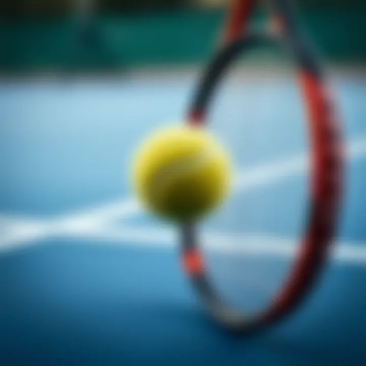 Precision in Tennis Betting Close-up of a tennis racket hitting a ball