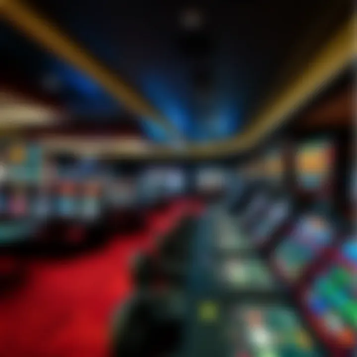 Wide shot of the gaming floor filled with various gaming tables and machines