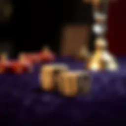 An elegant pair of dice poised on a velvet surface