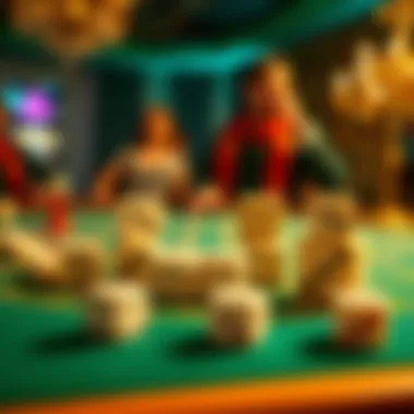 The Historical Journey of Dice Games A historic illustration showcasing the evolution of dice games