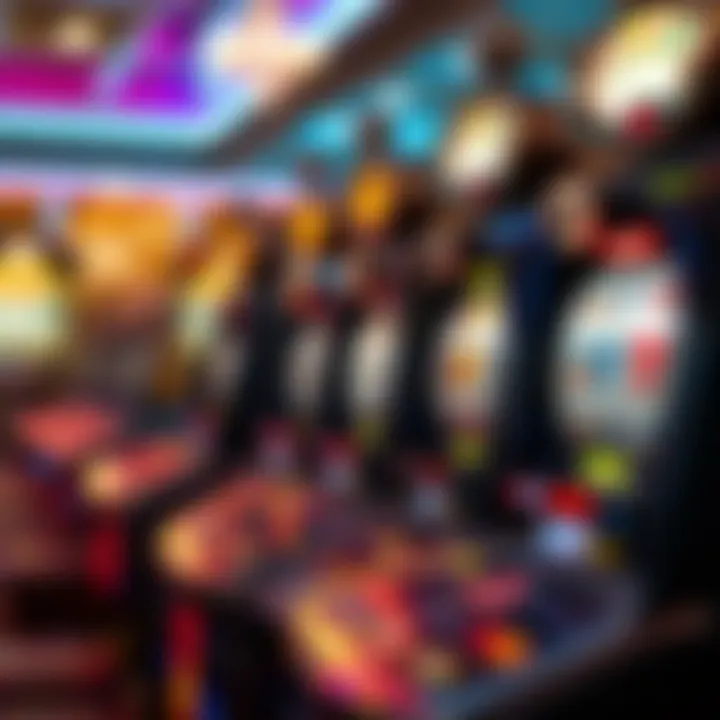 A colorful slot machine with spinning reels inviting players to try their luck