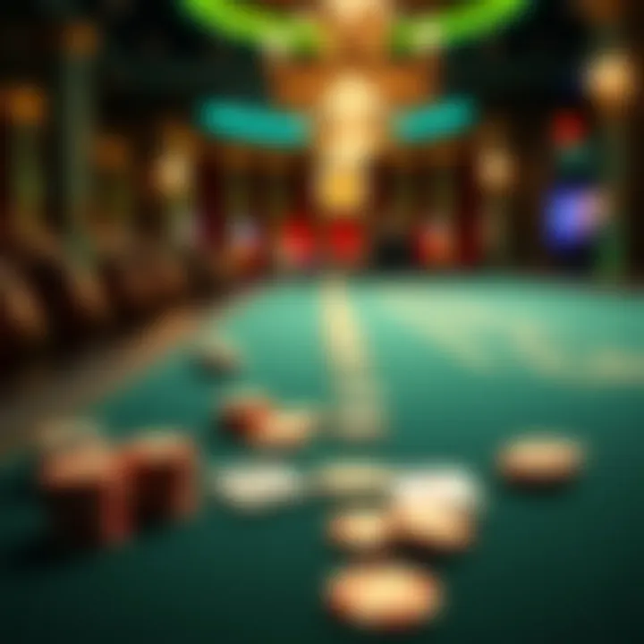 Elegant Gaming Table Experience An elegant gaming table with chips and cards