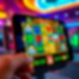 User interface of a casino slots app showcasing vibrant graphics