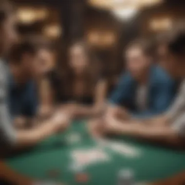 Group of friends playing card games at a table