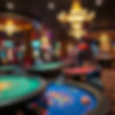 An array of gaming tables showcasing various games