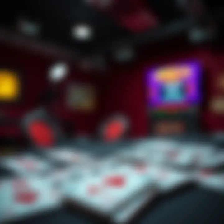 A creative studio environment where customized scratch off lottery tickets are being conceptualized.