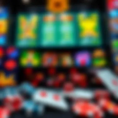 An enticing layout of various gambling game icons