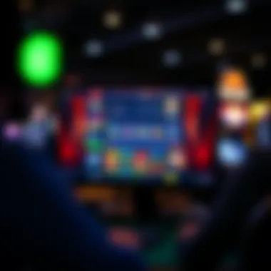 Virtual Gambling Experience A conceptual illustration of a computer screen displaying a gambling platform