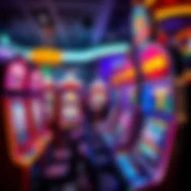 A captivating scene of digital slot machines showcasing vibrant graphics and themes.
