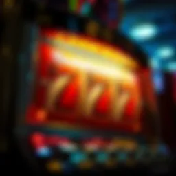Vibrant display of 777 slot machine symbols
