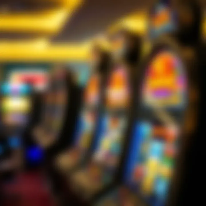 Colorful graphics of various slot machines