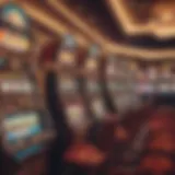 Exciting casino ambiance with colorful slot machines