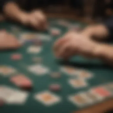 Strategic Card Game Play A strategic card game being played with focused players.