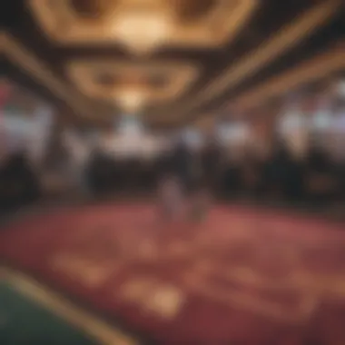 Casino Floor Excitement An engaging casino floor bustling with excitement and games.