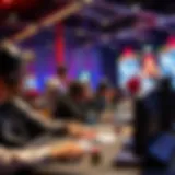 A vibrant scene of gamers engaging in a competitive tournament.