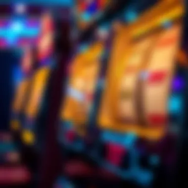 Vibrant Reels of a Classic Slot Machine Classic slot machine with vibrant reels and bright lights