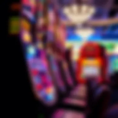 Vibrant slot machine with bright lights and symbols