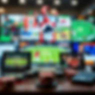 A collage of various sports betting platforms on digital devices