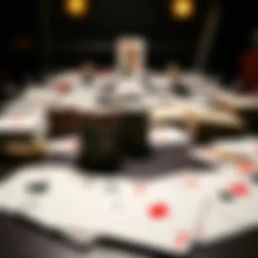 Deck of Cards in a Prison Setting A deck of cards spread out on a table, showcasing various suits and values