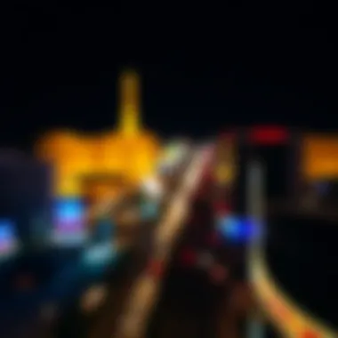 Las Vegas Strip: A Night of Excitement A panoramic view of the Las Vegas Strip illuminated at night