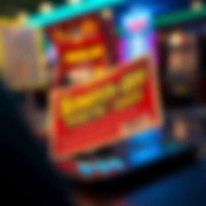 Digital Scratch-Off Excitement A vibrant online scratch-off ticket displayed on a digital device