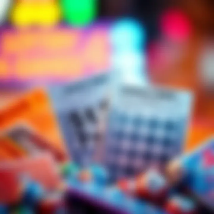 Diversity in Lottery Ticket Formats A vibrant depiction of various lottery ticket types