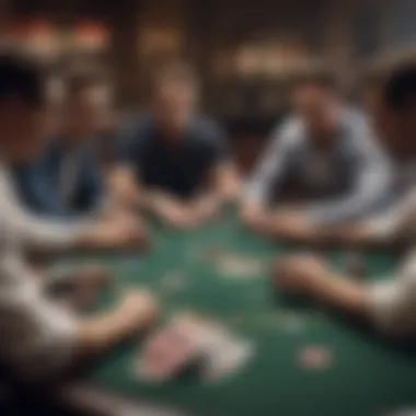 A group of players engaged in an intense poker game.