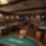 Inside view of the Mt. Airy Casino Poker Room showcasing poker tables and players