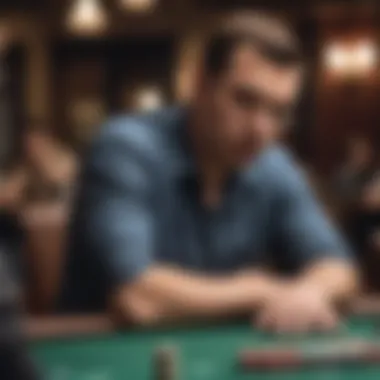 Focused Player at the Table A player deep in concentration during a poker game at Mt. Airy Casino