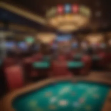 Vibrant Atmosphere of the Poker Room A vibrant atmosphere of the poker room with colorful lights and decor